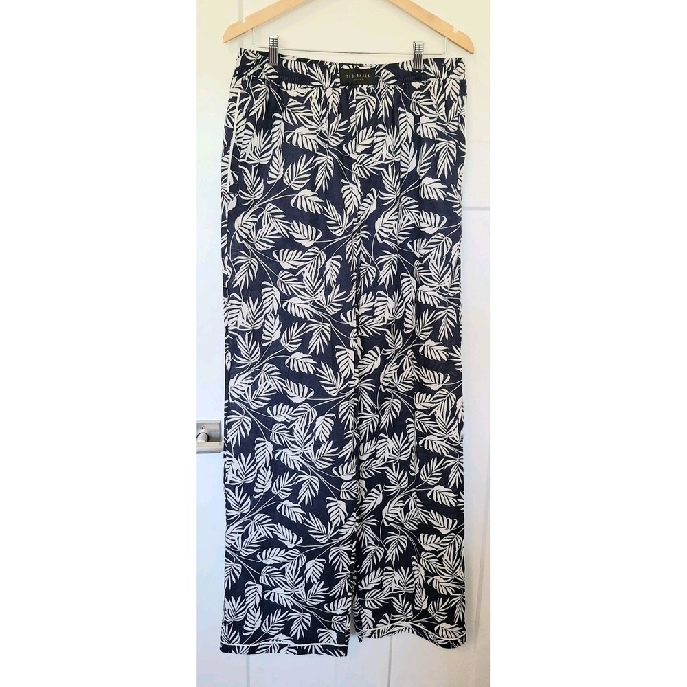 Ted Baker London NAVY BRIDGE BOTANICAL Woven Pajama/Lounge Pants XLarge ~33x34
